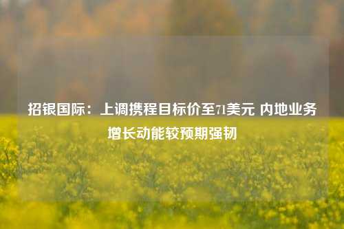 招银国际：上调携程目标价至71美元 内地业务增长动能较预期强韧