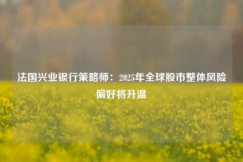 法国兴业银行策略师：2025年全球股市整体风险偏好将升温