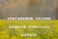 半导体产业迎来新机遇，今年已注册相关企业超16万家，半导体ETF（512480）投资价值凸显