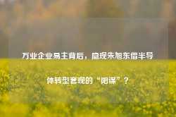 万业企业易主背后，隐现朱旭东借半导体转型套现的“阳谋”？