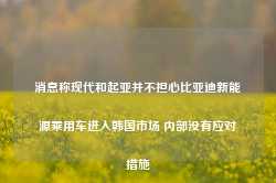 消息称现代和起亚并不担心比亚迪新能源乘用车进入韩国市场 内部没有应对措施