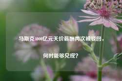 马斯克4000亿元天价薪酬再次被驳回，何时能够兑现？