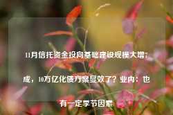 11月信托资金投向基础建设规模大增7成，10万亿化债方案显效了？业内：也有一定季节因素