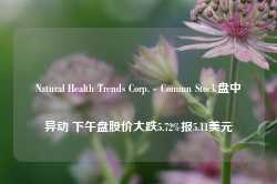 Natural Health Trends Corp. - Commn Stock盘中异动 下午盘股价大跌5.72%报5.11美元