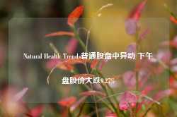 Natural Health Trends普通股盘中异动 下午盘股价大跌9.27%