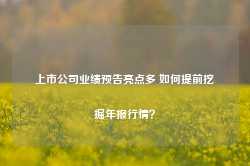 上市公司业绩预告亮点多 如何提前挖掘年报行情？